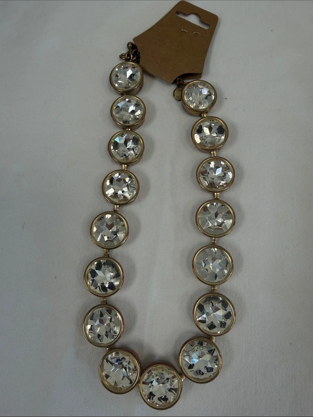 J. Crew Gold-Tone Clear Crystal Statement Necklace
